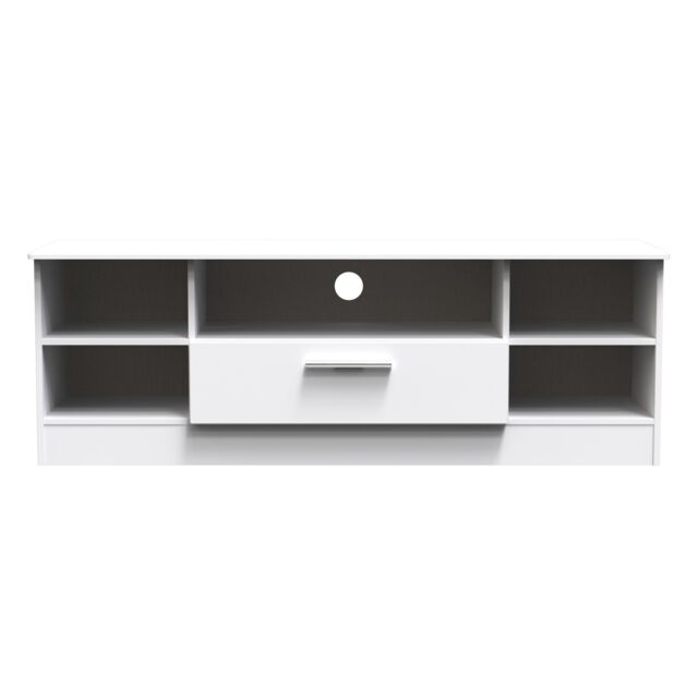 Ready Assembled 2 U Windsor Wide 1 Drawer TV & Media Unit (Ready Assembled) in White - image 1