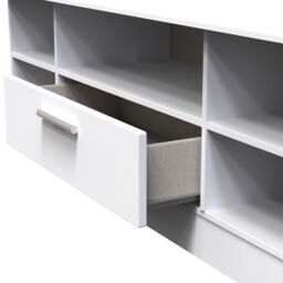 Ready Assembled 2 U Windsor Wide 1 Drawer TV & Media Unit (Ready Assembled) in White - thumbnail 5