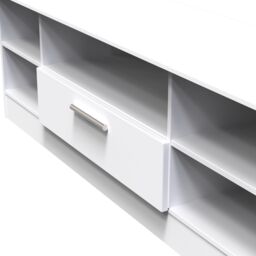 Ready Assembled 2 U Windsor Wide 1 Drawer TV & Media Unit (Ready Assembled) in White - thumbnail 4