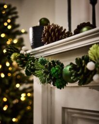 Dibor Woodland Green Xmas Table Decoration Christmas Garland 1.2m - Size: Large - thumbnail 3
