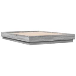 Berkfield Home Bed Frame with LED without Mattress Grey Sonoma 160x200 cm - thumbnail 8
