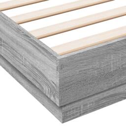 Berkfield Home Bed Frame with LED without Mattress Grey Sonoma 160x200 cm - thumbnail 9