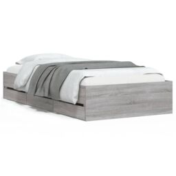 Berkfield Home Bed Frame with Drawers without Mattress Grey Sonoma 90x200 cm - thumbnail 2