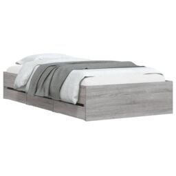 Berkfield Home Bed Frame with Drawers without Mattress Grey Sonoma 90x200 cm - thumbnail 3