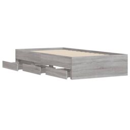 Berkfield Home Bed Frame with Drawers without Mattress Grey Sonoma 90x200 cm - thumbnail 5