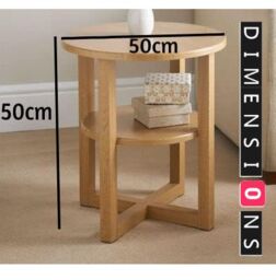 Modcraft Small Oak Side Table for Lamp or Coffee Decorative Sofa Side Table in Natural - thumbnail 4