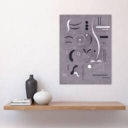 "Artery8 Four Parts Abstract Watercolour Kandinsky Wall Art Poster Print in Grey - Size: W12"" x H16""" - thumbnail 4