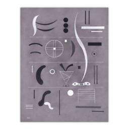 "Artery8 Four Parts Abstract Watercolour Kandinsky Wall Art Poster Print in Grey - Size: W12"" x H16""" - thumbnail 1