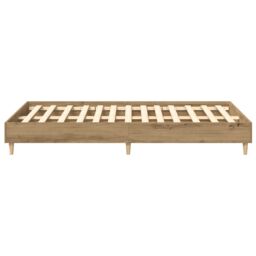 Berkfield Home Bed Frame No Mattress Artisan Oak 120x190 cm Small Double Engineered Wood in Brown - thumbnail 6