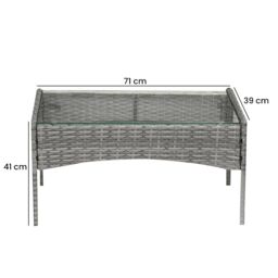 Alivio 4 Seater Rattan Furniture Set with Coffee Table & Anti-UV Cushions for Indoor Outdoor Patio Garden - Grey - thumbnail 6