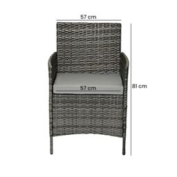 Alivio 4 Seater Rattan Furniture Set with Coffee Table & Anti-UV Cushions for Indoor Outdoor Patio Garden - Grey - thumbnail 5