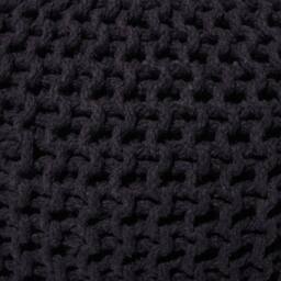 Wyld and Coco Black Knitted Cotton EPS Beads Pouf 50 x 35 cm - thumbnail 6