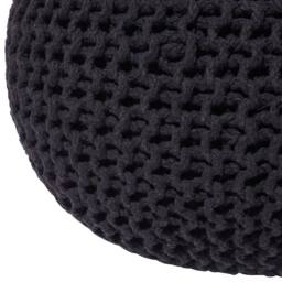 Wyld and Coco Black Knitted Cotton EPS Beads Pouf 50 x 35 cm - thumbnail 5