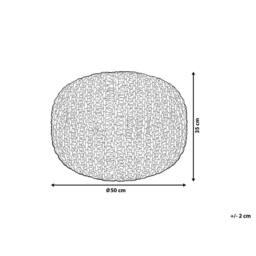 Wyld and Coco Black Knitted Cotton EPS Beads Pouf 50 x 35 cm - thumbnail 3