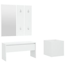 Berkfield Home Hallway Furniture Set White Engineered Wood - thumbnail 2
