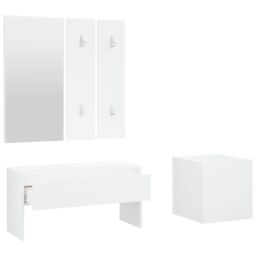 Berkfield Home Hallway Furniture Set White Engineered Wood - thumbnail 5