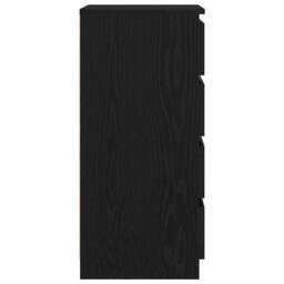 Berkfield Home Sideboard with Drawers Black Oak 37.5x35x99 cm Engineered Wood - thumbnail 7