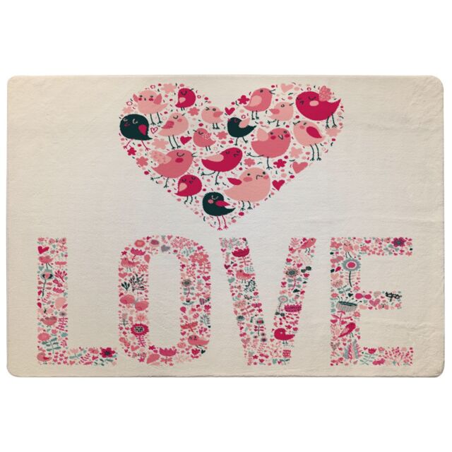 Benjamin Tate Design Love Hearts Rug in Natural - Size: Large - image 1