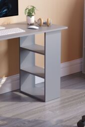 Home Discount Vida Designs Mason 3 Drawer With 3 Shelves Computer Desk Storage Office Study Gaming Table in Grey - thumbnail 5