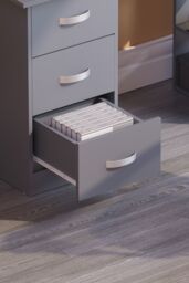Home Discount Vida Designs Mason 3 Drawer With 3 Shelves Computer Desk Storage Office Study Gaming Table in Grey - thumbnail 6
