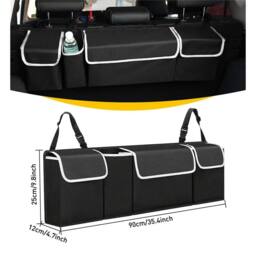 Nordara Black Car Boot Organiser Collapsible Storage Bag - thumbnail 2