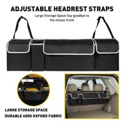 Nordara Black Car Boot Organiser Collapsible Storage Bag - thumbnail 3
