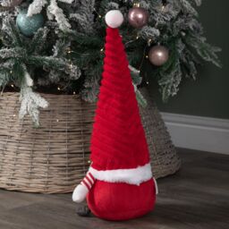 Samuel Alexander 51cm Large Sitting Plush Christmas Gonk with Grooved Hat in Red - thumbnail 7