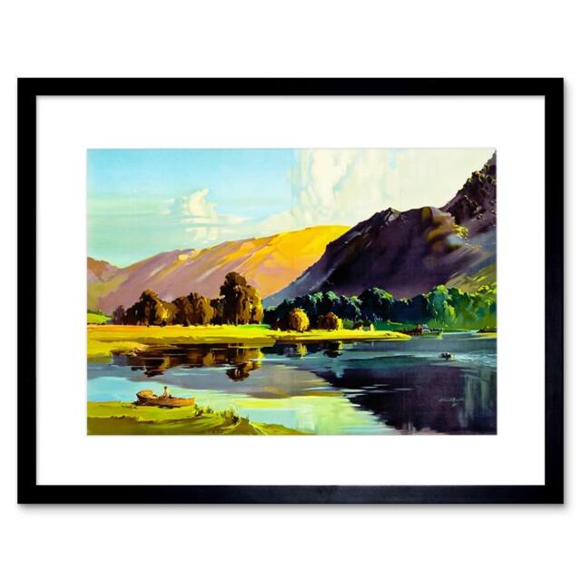 "Artery8 Painting Lake District Cumbria England Scenic 12x16"" Framed Art Print - Size: W12"" x H16""" - image 1