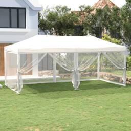 Berkfield Home Folding Party Tent with Sidewalls White 3x6 m - thumbnail 2