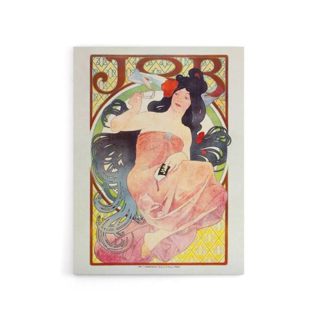 "Artery8 Art Nouveau Vintage Job Paper Advert Canvas Wall Art Print Mucha - Size: W18"" x H24""" - image 1