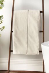 Bianca 'Zero Twist Satin Stitch' Cotton Towel in Cream