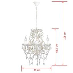 Berkfield Home Stunning Chandelier with 2800 Crystals E14 in White - thumbnail 6