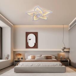 NIVOR 7 Blade Reversible LED Dimmable Ceiling Fan with Light & Remote in White - thumbnail 5