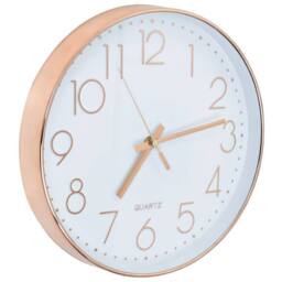 Berkfield Home Wall Clock 30 cm Rose Gold in White - thumbnail 3