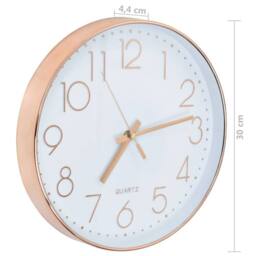 Berkfield Home Wall Clock 30 cm Rose Gold in White - thumbnail 6