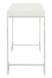 Orsina Chrome Console Table With White High Gloss Top, Hall Table With Stainless Steel Legs, Table For Everyday Use - thumbnail 3
