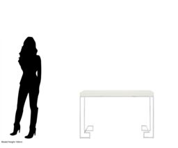 Orsina Chrome Console Table With White High Gloss Top, Hall Table With Stainless Steel Legs, Table For Everyday Use - thumbnail 5