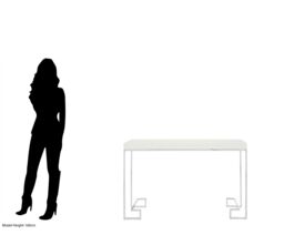 Orsina Chrome Console Table With White High Gloss Top, Hall Table With Stainless Steel Legs, Table For Everyday Use - thumbnail 4
