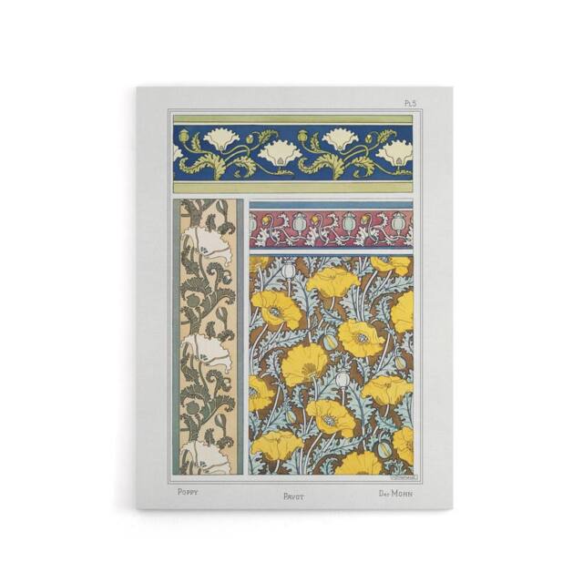 "Artery8 Poppy Flower Canvas Wall Art Print Vintage Floral Verneuil - Size: W24"" x H32""" - image 1