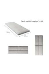 Aspire EasyMount Wall Mounted Upholstered Panels, Modular DIY Headboard in Pure Pastel Cotton Fabric (Pack of 2) in Grey - thumbnail 5