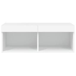 Berkfield Home TV Cabinet with LED Lights White 80x30x30 cm - Size: 80 x 30 x 30 cm - thumbnail 8