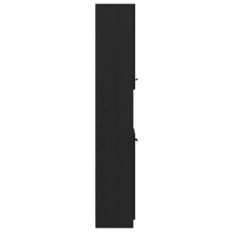 Berkfield Home Black Oak Bathroom Cabinet - 32x34x188.5 cm, Made from Engineered Wood - Size: 32x34x188.5 cm - thumbnail 7