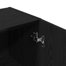 Berkfield Home Black Oak Bathroom Cabinet - 32x34x188.5 cm, Made from Engineered Wood - Size: 32x34x188.5 cm - thumbnail 9