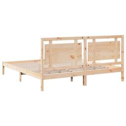 Berkfield Home Extra Long Bed Frame without Mattress¬†200x210 cm Solid Wood in Brown - Size: 200x210 cm - thumbnail 6