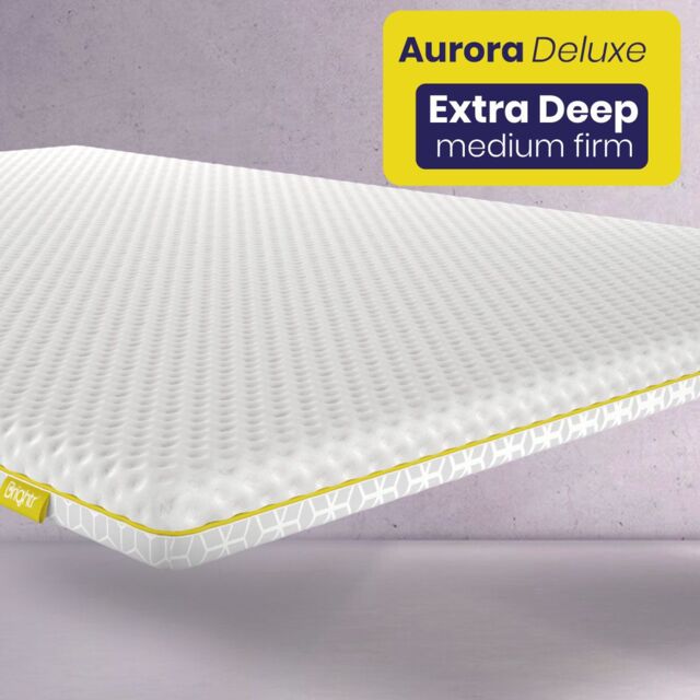 Brightr Sleep Brightr Aurora Deluxe 2 in 1 Memory Foam mattress topper Medium Firm in White - Size: Double - image 1