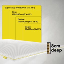 Brightr Sleep Brightr Aurora Deluxe 2 in 1 Memory Foam mattress topper Medium Firm in White - Size: Double - thumbnail 9