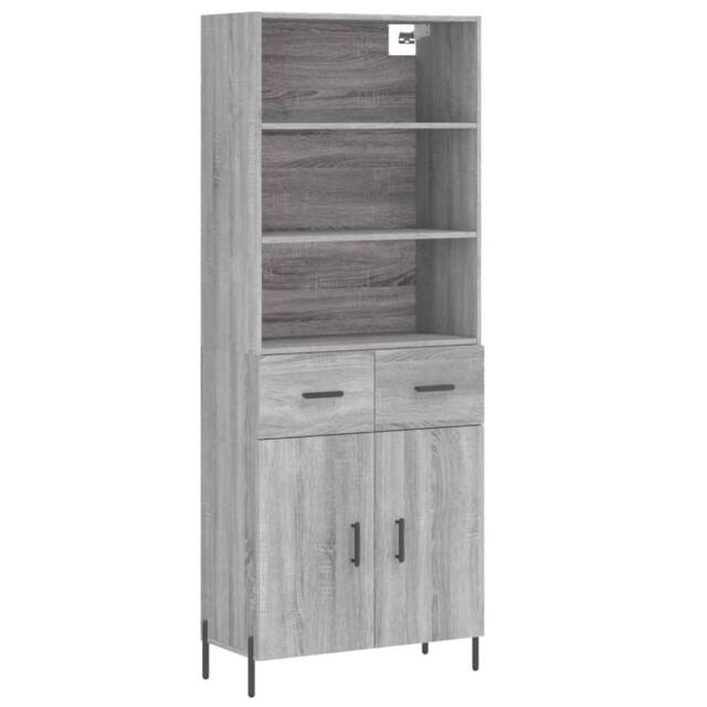 Berkfield Home Highboard Grey Sonoma 69.5x34x180 cm Engineered Wood - image 1