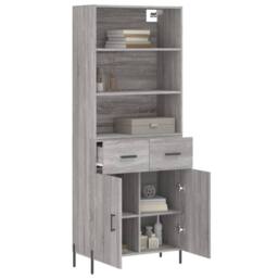 Berkfield Home Highboard Grey Sonoma 69.5x34x180 cm Engineered Wood - thumbnail 3