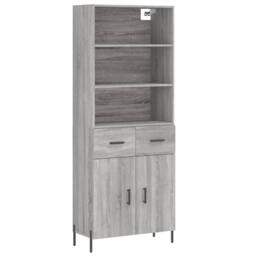 Berkfield Home Highboard Grey Sonoma 69.5x34x180 cm Engineered Wood - thumbnail 1