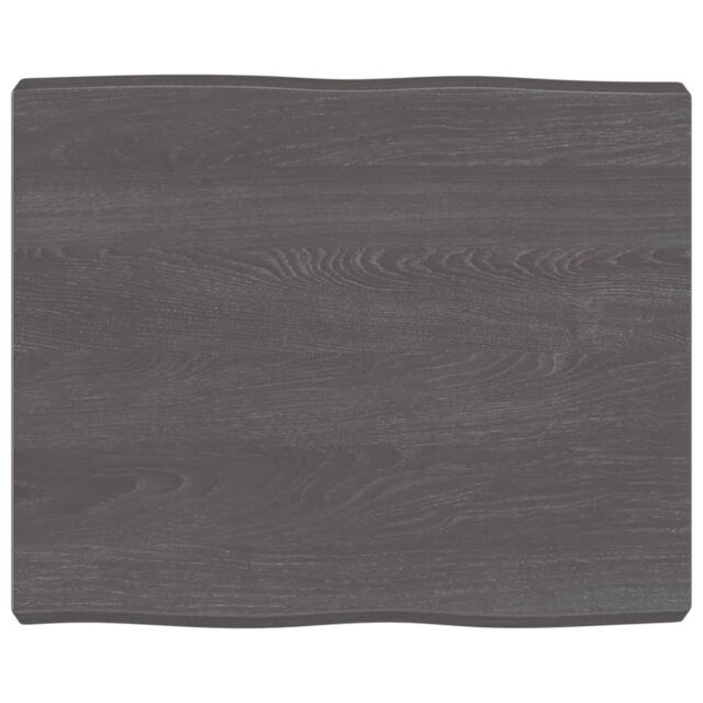 Berkfield Home Table Top Dark Grey 60x50x(2-6) cm Treated Solid Wood Live Edge in Brown - image 1